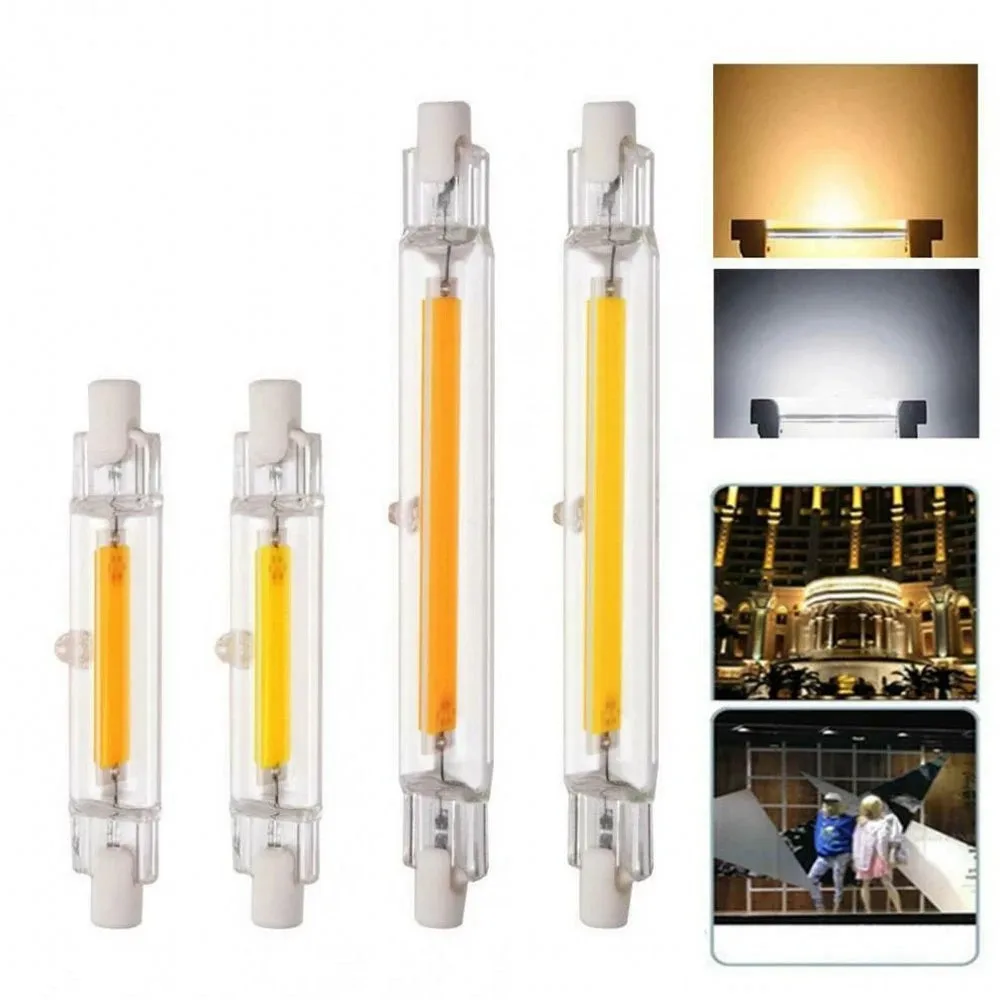 LED R7S maïs lampe 78mm 118mm LED R7S Tube de verre COB ampoule J78 J118 remplacer la lumière halogène AC 220V maison Lampadas 220V