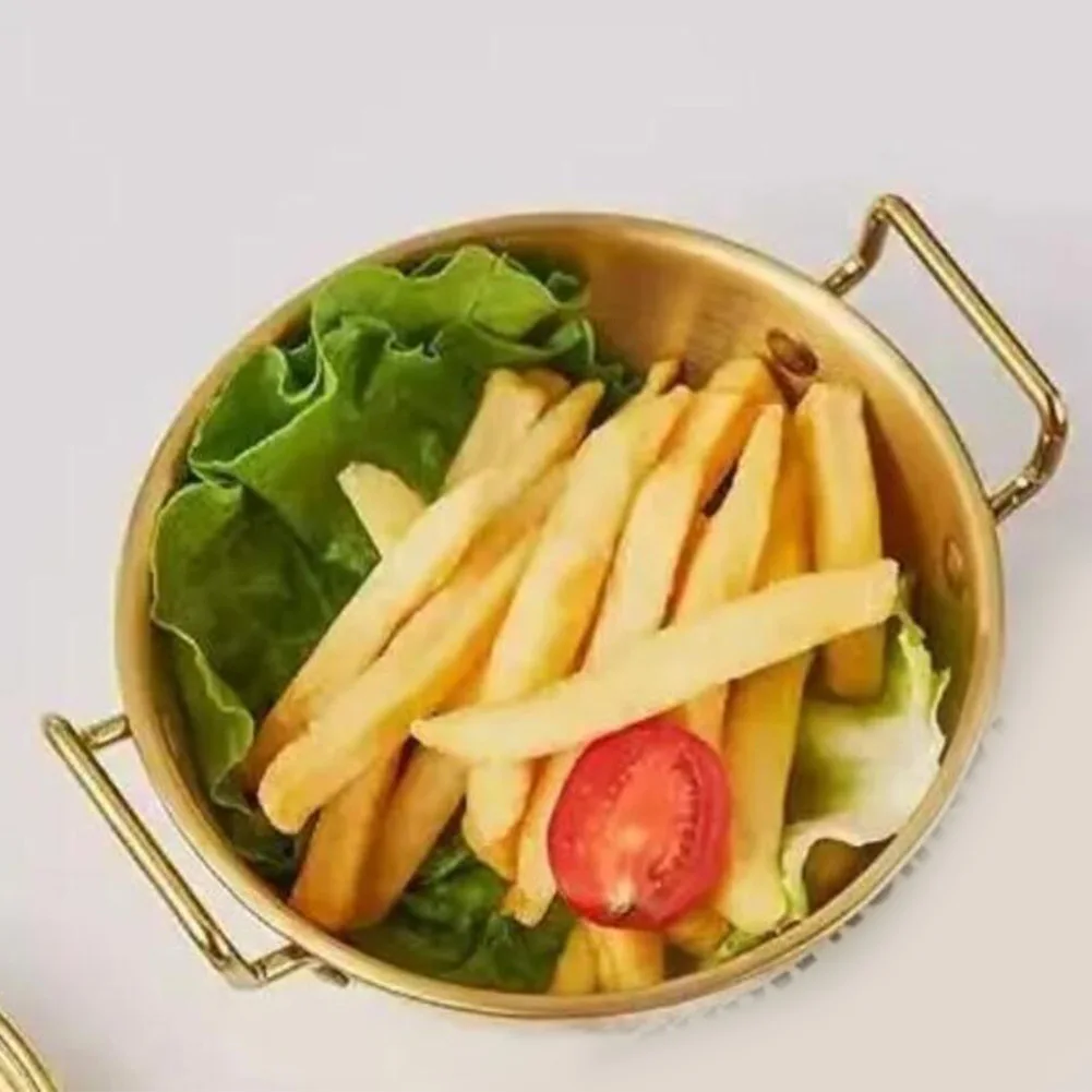 Snack Dish Stainless Steel Bowl For Family Meals Gold Stainless Steel Serving Bowl Dishwasher Safe Easy To Clean