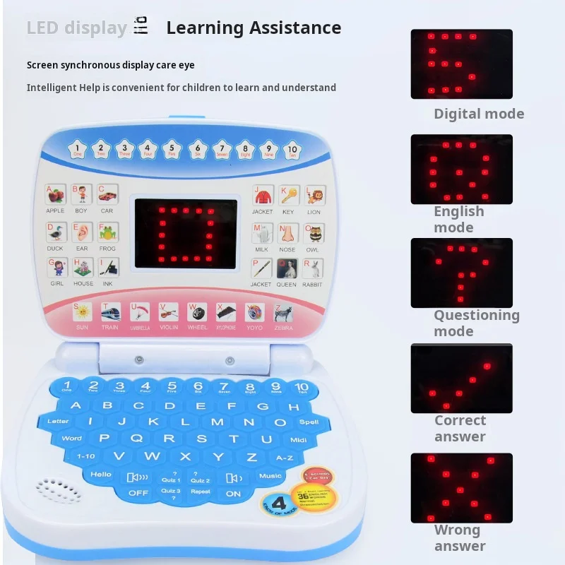 Learning Machine Laptop Computer Child Electronic Preschool Language Education Toys Gift Toddler Kid Developing Cognitive Skills