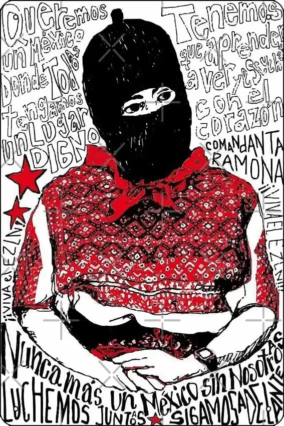 Comandanta Ramona - The Zapatista Army of National Liberation Metal Print Metal Tin Sign Fun Home Art Wall Decor 8x12 Inch