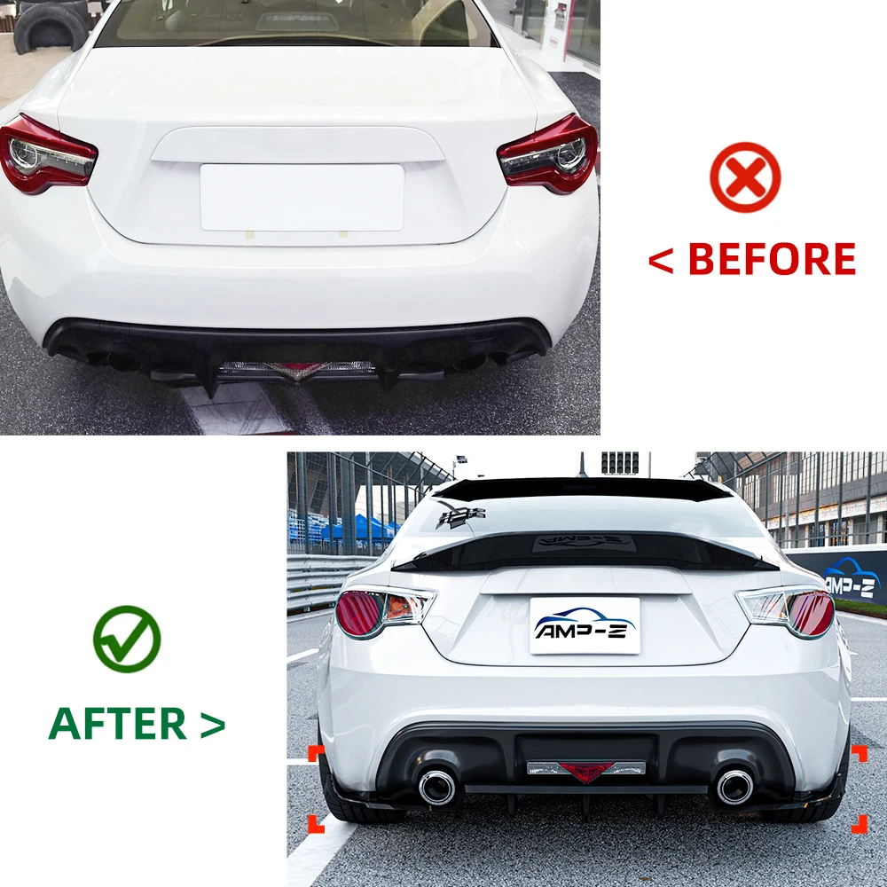 For Subaru BRZ Toyota GT86 Scion FR-S 2013-2020 Rear Lip Spoiler Corner Car Body Kit Modification Protective Glossy Black