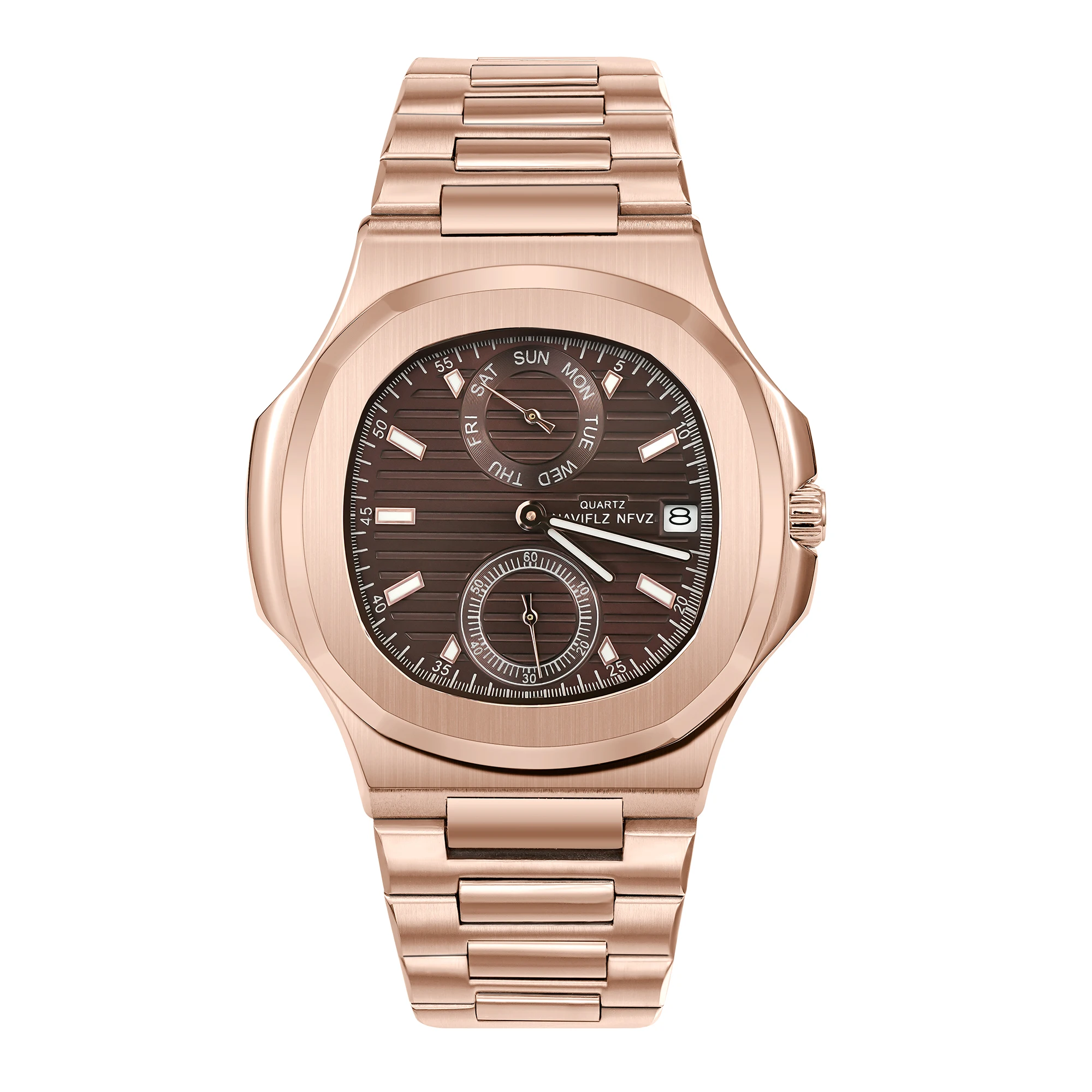 

NAVIFLZ NFVZ высококачественные кварцевые часы для мужчин, роскошные мужские наручные часы с датой, водонепроницаемые до 50 м, из нержавеющей стали