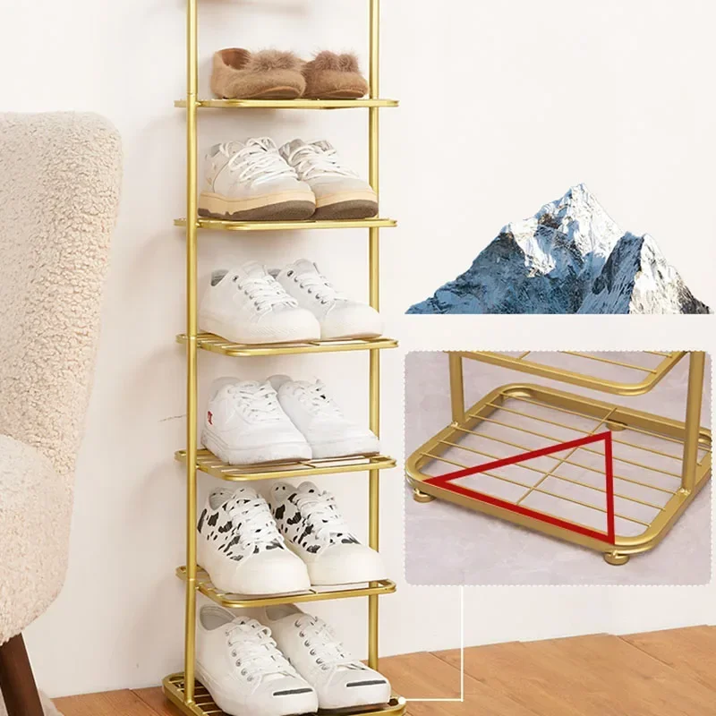 Modern Stackable Metal Shoe Display Rack, Vertical Narrow Organizer, Entrance Hall, Shoemakers Móveis