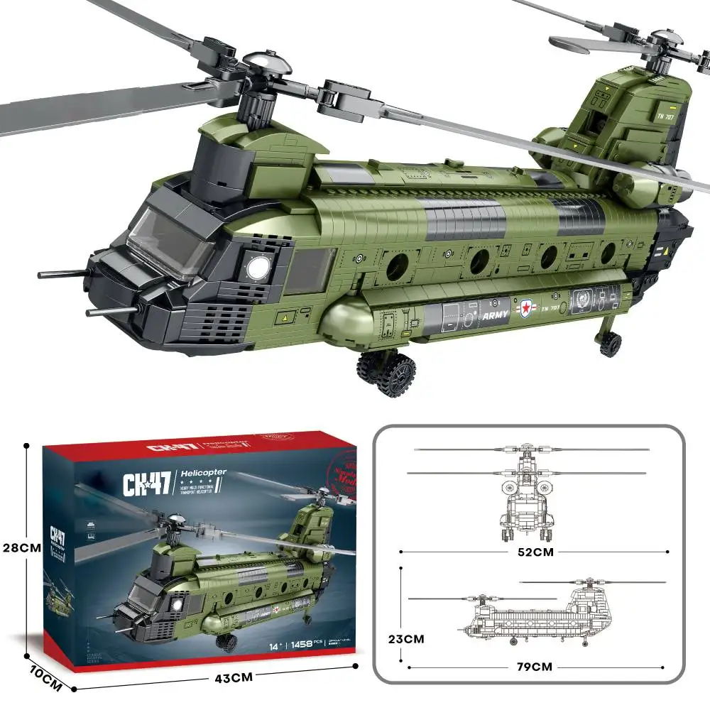 

CH-47 Транспортный вертолет Chinook Строительный набор, 148 шт., набор игрушек в стиле милитари, подарок на Рождество и день рождения для фанатов-подростков 14