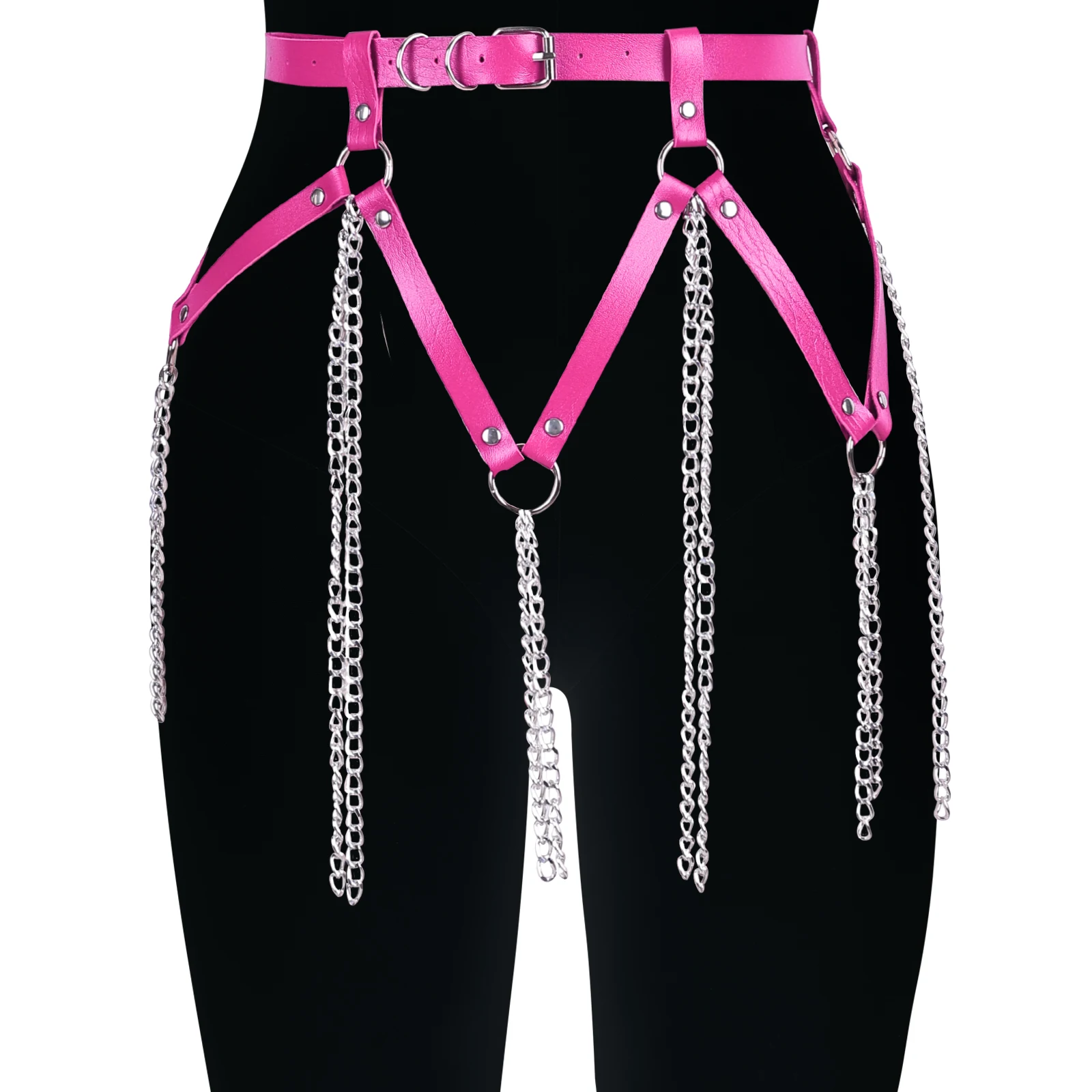 

Women's Belt Gothic Harness Punk Chian Accessories Luxury Goods Tactical Leather Rave Wear Costume Fetish Lingerie Garters