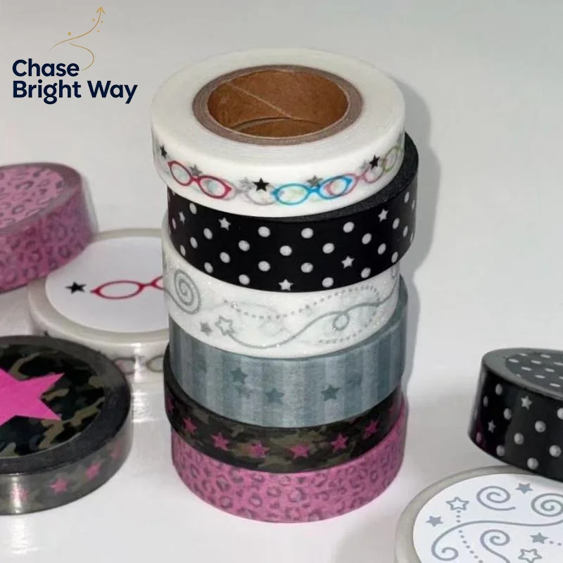 Cute Polka Dot Journal Tape Set 1/6Pcs INS Aesthetic Easy Tear Self Adhesive for DIY Crafts Planner Home Decoration