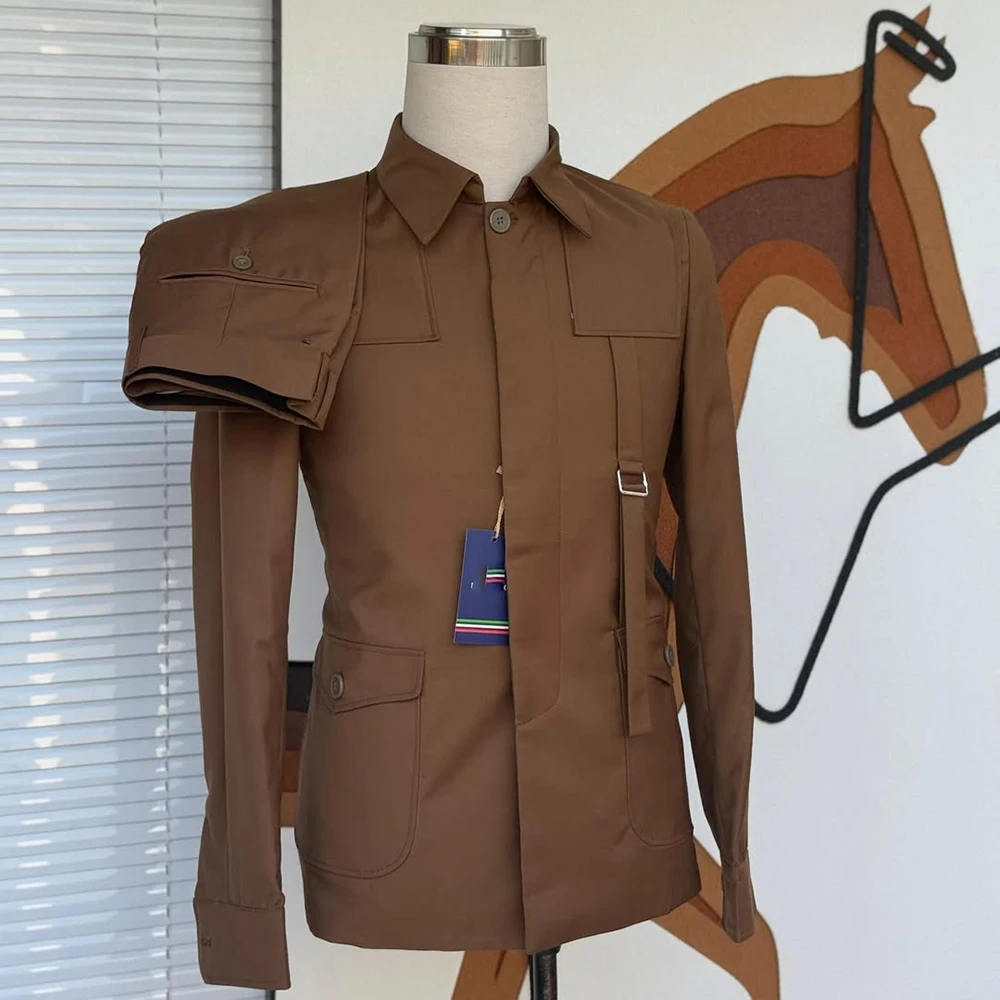 

Сплошной цвет Мужские костюмы Формальный однобортный с лацканами-стойкой Slim Fit 2-х предметная куртка Брюки Полный комплект Высококачественная деловая одежда