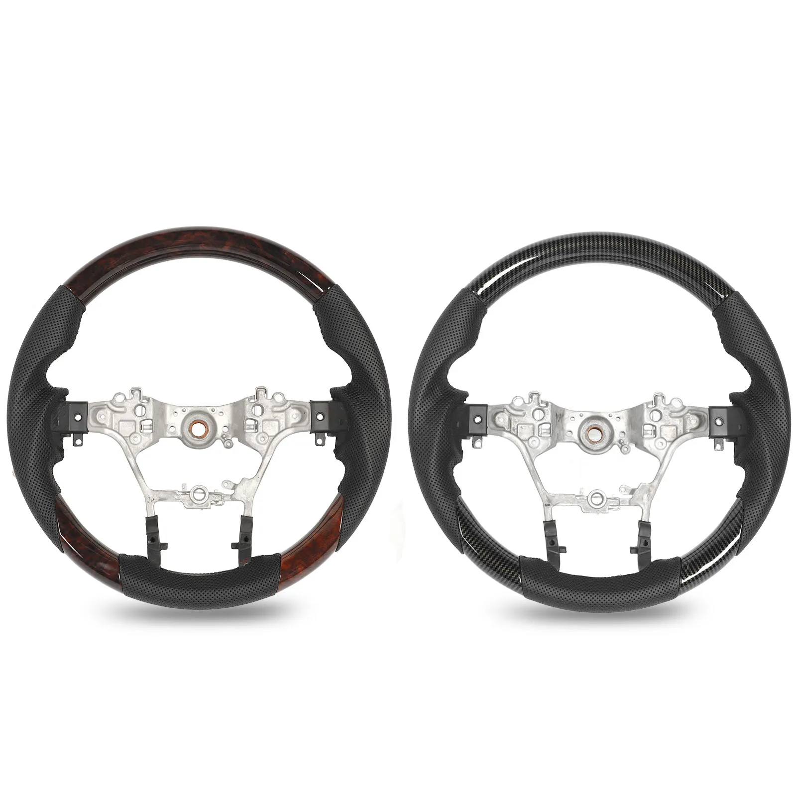 

Hydro Dip Steering Wheel Perforated Leather 3 Section Type Replacement For Toyota Hilux AN110 AN120 AN130 2015 to 2023