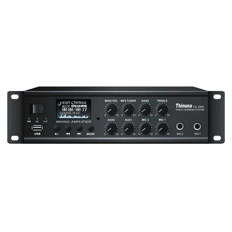 2026 Thinuna TA-50D II Mini Professional PA Public Address Audio System USB Tuner BT Audio Mixer Amplifier Integrated Power