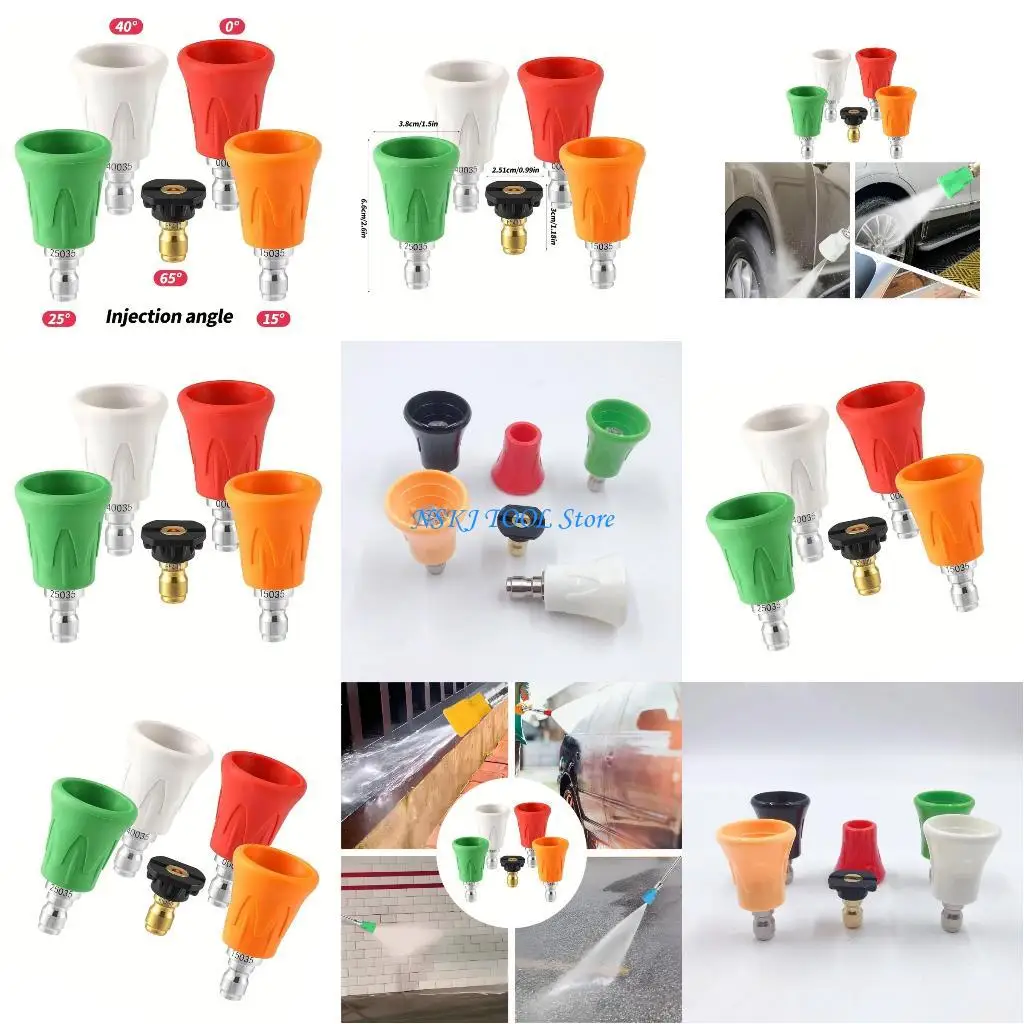 

L8RC Pressure Washer Nozzle Sprayer Tips For Car Washing 1/4 Quick Releases Connector