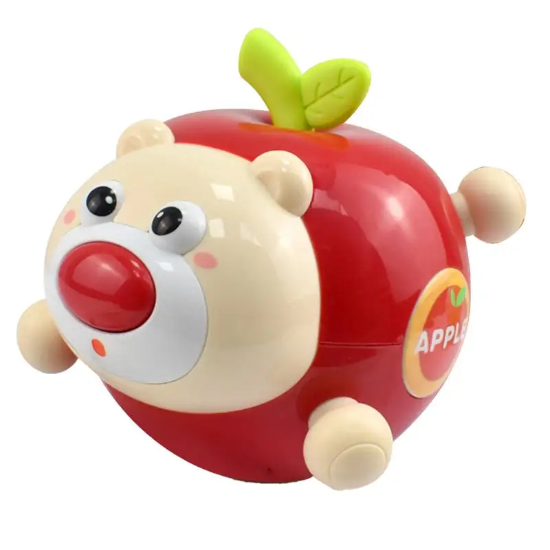 Crianças brinquedo oscilação frutas rolando agitando brinquedos urso wobbler dentição brinquedo educacional jogador oscilação brinquedo com sino anel & som para