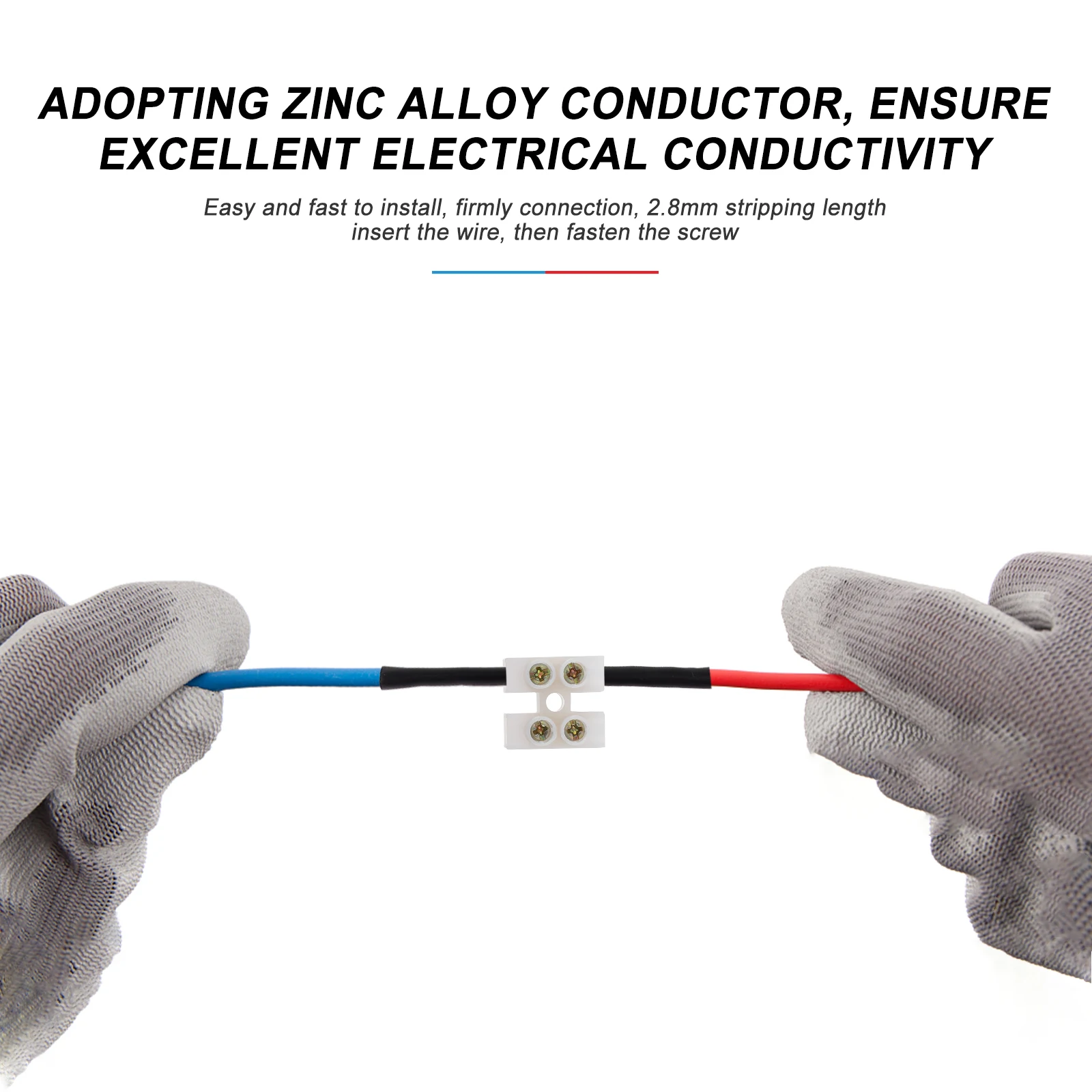 

30pcs Terminal Block Zinc Alloy Conductor Flame Retardant High Temperature Resistance Wire Connector for Lighting Switching