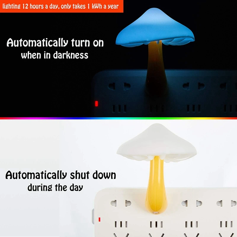 Mini Veilleuse LED RVB pour Chambre d'Enfant, Luminaire Décoratif d'Nik, avec Prise US, 7 Documents