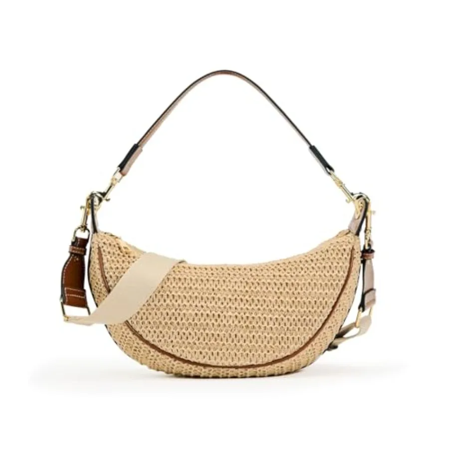 

Straw Crossbody Bags for Women Beach Woven Hobo Handbag Summer Chic Crescent Shoulder Purses with Adjustable Strap 2026