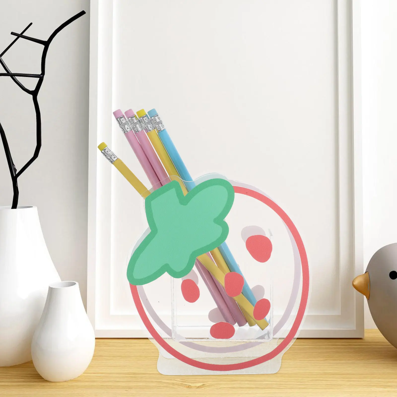 

Органайзер для канцелярии с милым клубничным дизайном: подставка для ручек, настольный органайзер для офиса, школы, дома, решение для хранения принадлежностей