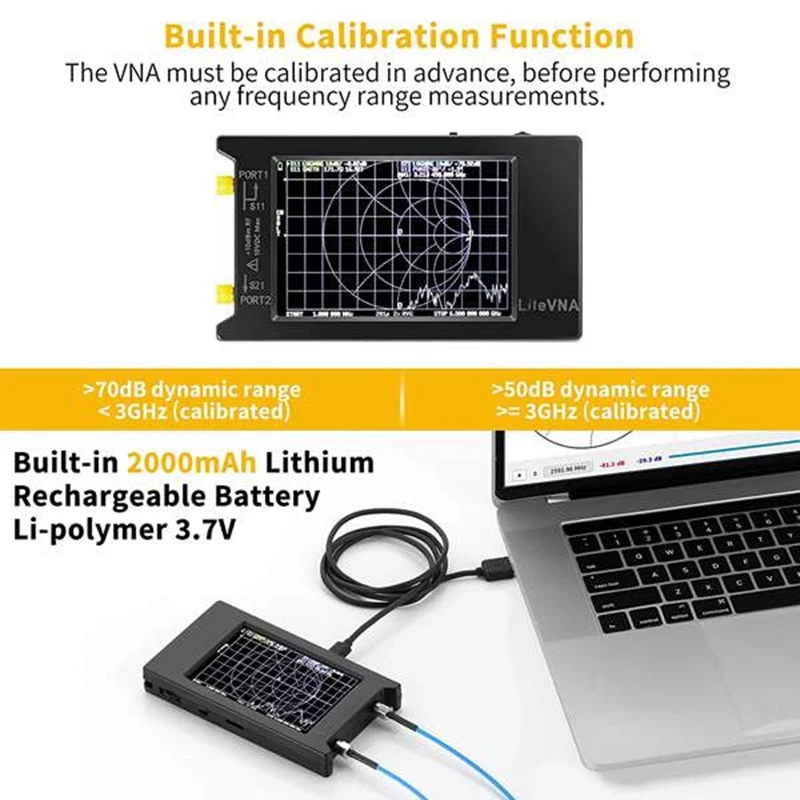 New Litevna-64 50Khz-6.3Ghz Litevna 4Inch Touch Screen Vector Network Analyzer HF UHF Antenna Analyzer Update Of Nanovna