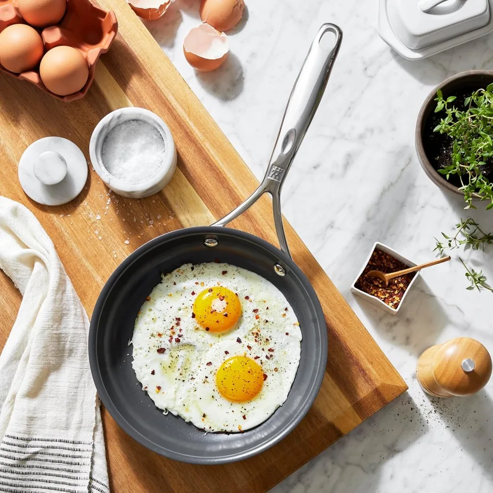 

8-Inch Ceramic Nonstick Fry Pan, Stainless Steel Induction Compatible Cookware for Home Chefs