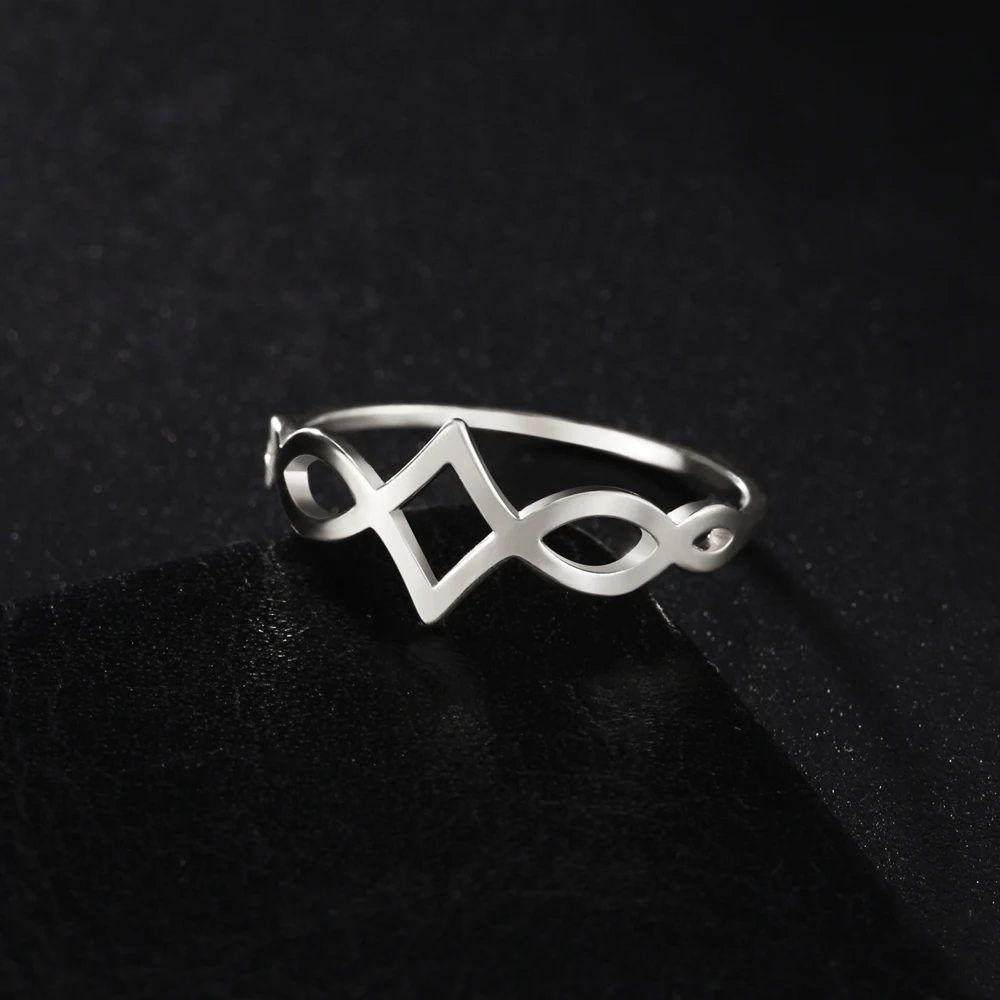 COOLTIME Celtics Knot Rings Pierścionek ze Stali Nierdzewnej Elficki Amulet Biżuteria Prezent na Urodziny Rocznicę Nowość