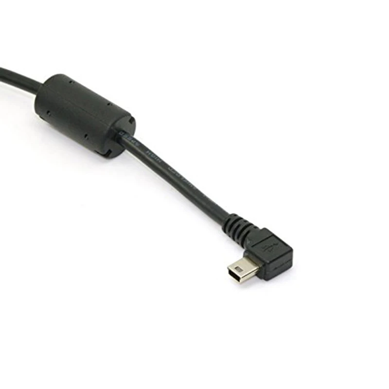 

-A96P Mini USB B Type 5Pin Male Right Angled 90 Degree To USB 2.0 Male Data Cable With EMI Ferrite Core 5 Meters