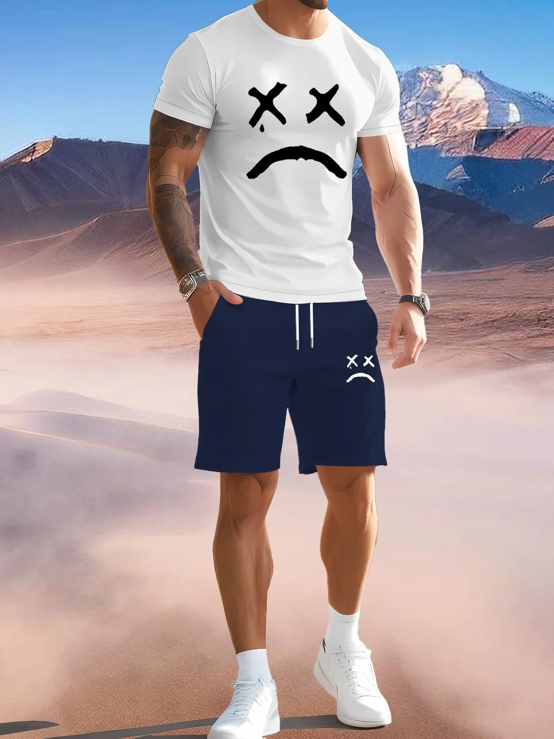 

2025 Summer Hot Selling Men Sports and Leisure Set Men Street Set Men Fashion and Leisure Comfortable Shorts T-shirt Set