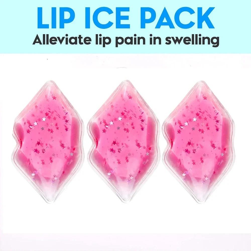 6 Packs Lip Gel Ice Packs Cold Use for Lip Surgery Flexible Reusable Cooling Pad Cold Compress for Cosmetic Injuries Pain Relief