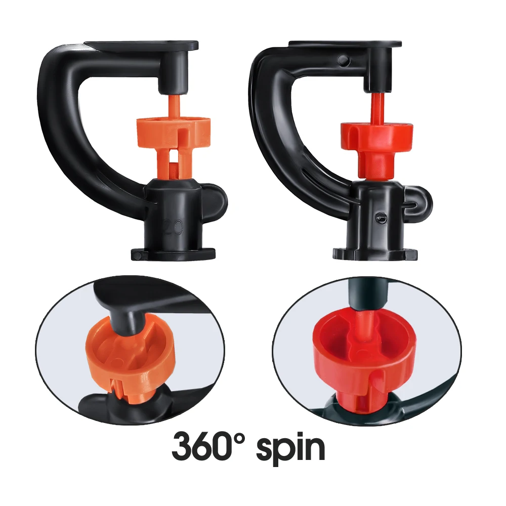 5pcs 360° Rotating Micro Watering Irrigation Sprinkler Sprayer with 21cm Stake 1/4\