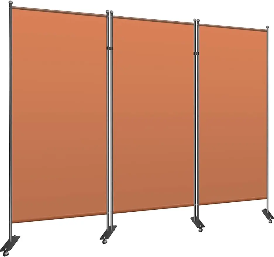 

Office Partition 89*14*73 Room Divider 3-Panel Divider Folding Portable Office Walls w/Non-See-Through Fabric Room Partition