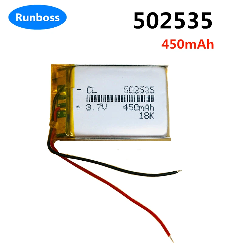 1-4PCS 3.7V 450mAh 502535 Rechargeable Li-polymer Battery For MP3 MP4 DVD GPS MID Bluetooth Headset Speaker Electric Toys Camera