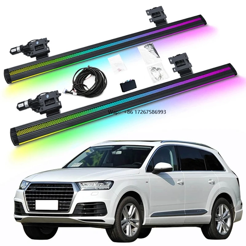LED Colorful Lighting Electric power running board Electric Side steps For Q7 2016-2019