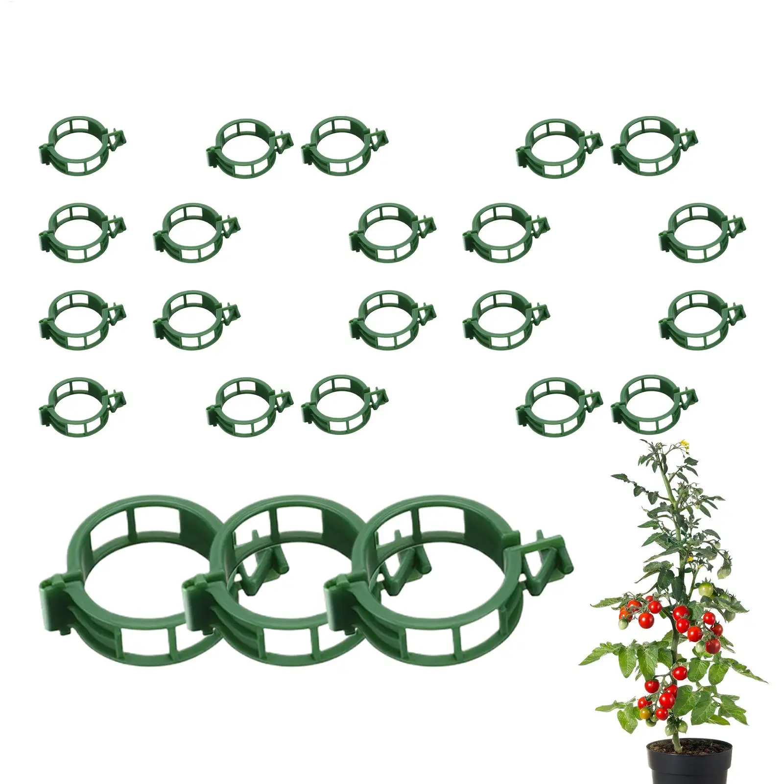 100pcs Reusable Plant Support Clips Garden Vine & Stem Fixing Clamps for Tomatoes Grapes Yard Patio Farm Climbing Plants Helper