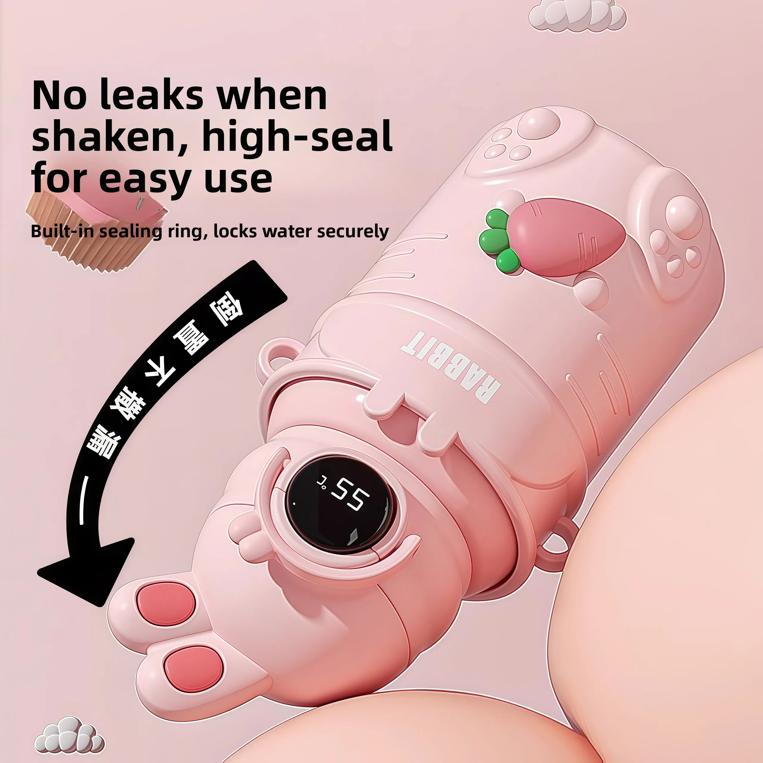 

Детская термокружка 2025 года, новая, для девочек, 36 унций, специальная школьная кружка для учащихся, детская бутылка для воды, мультяшная, из нержавеющей стали