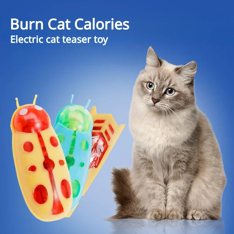 Cat Toys Electric Toothbrush Worm Pet Toys Interactive  Electric Bug Micro-nano Worm Automatic Flip Toy Miniature Nanomites