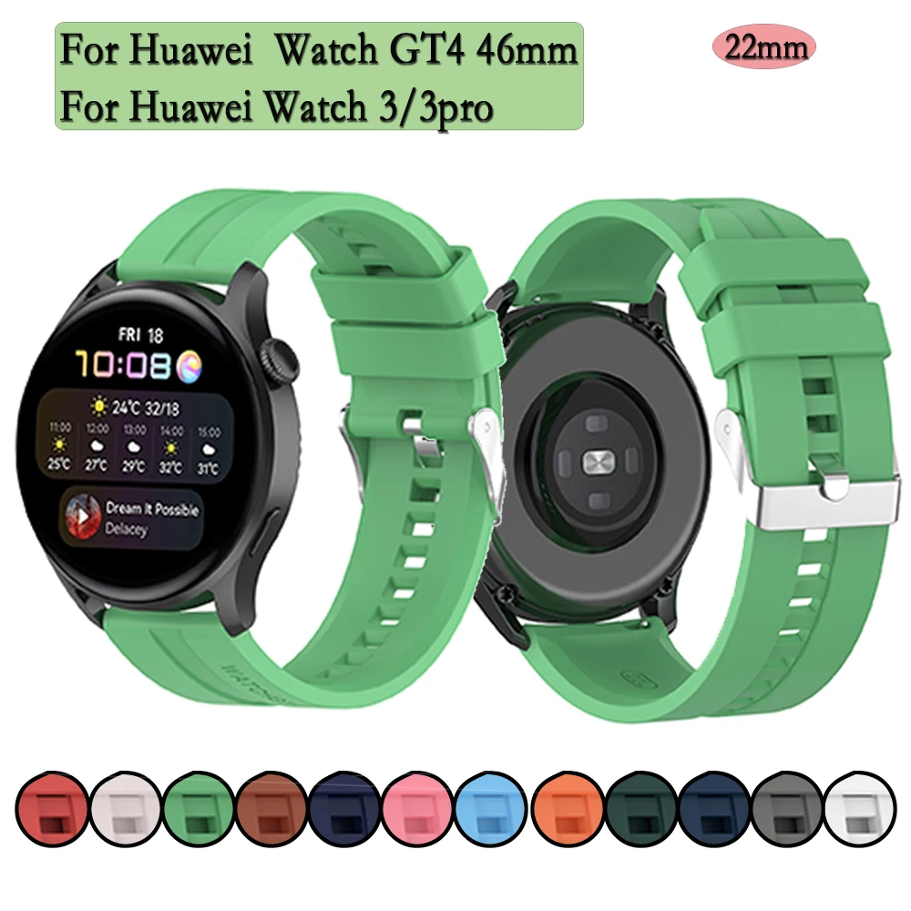 22mm Strap For Huawei Watch GT 42/46mm Durable Silicone Watchband Compatible For Huawei Watch GT4 46mm Wristband Replacement