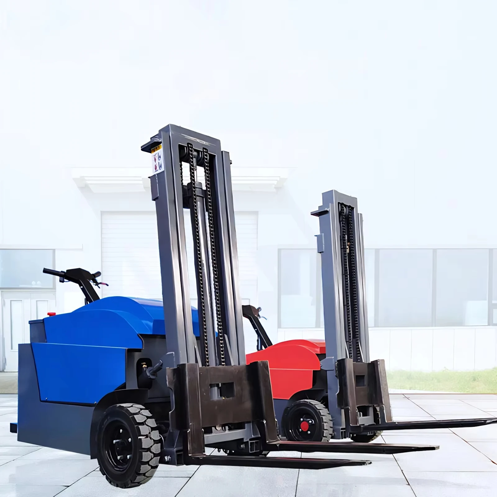Трехколесная подставка, мини-вилочный погрузчик, полный электрический вилочный грузовик, низкая цена, штабелер поддонов с большими колесами для неравномерного земли