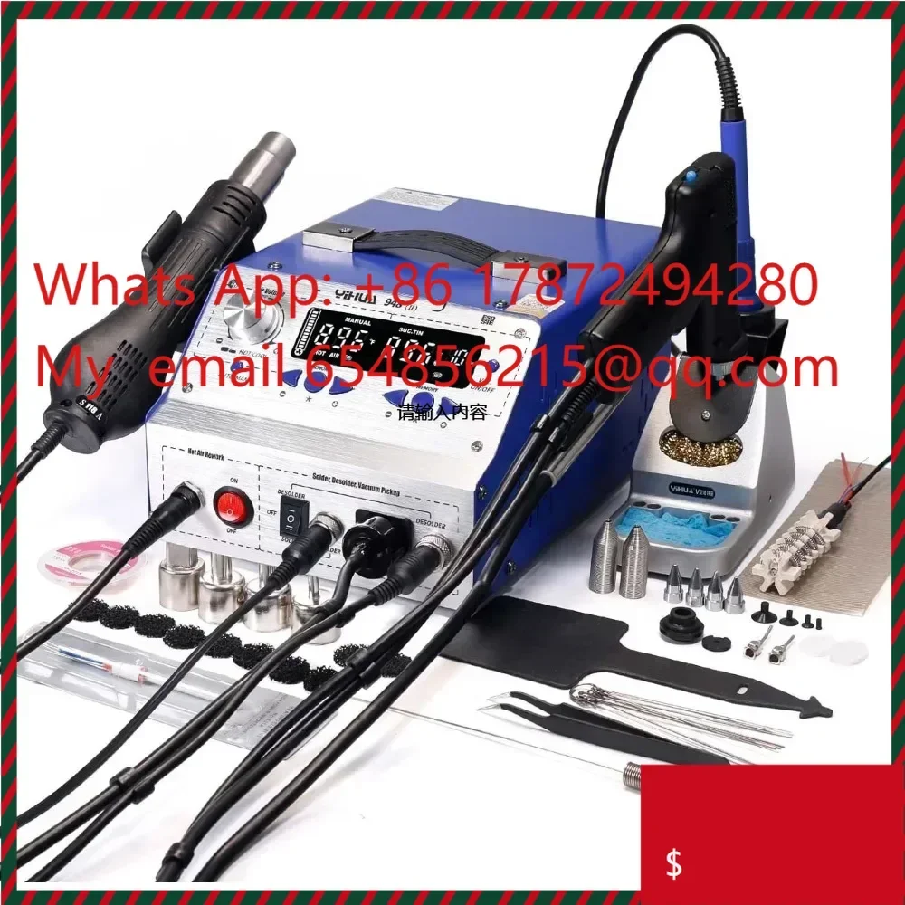 650W 3‑in‑1 Hot Air Rework Desoldering Station – Soldering Iron + Suction Tin + Pick Up Pen