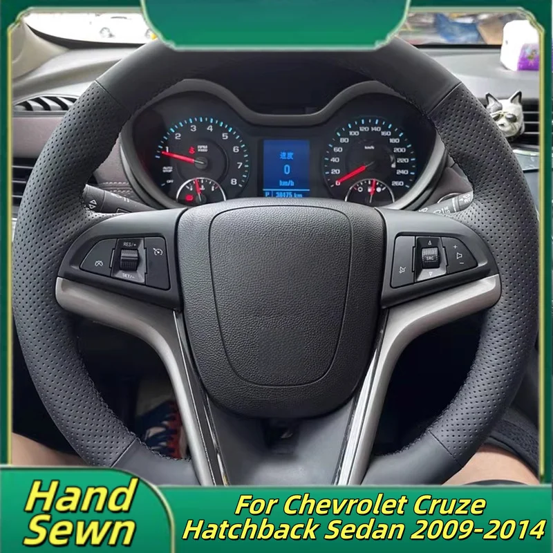 

Car Steering Wheel Cover Hand-Sewn Microfiber Leather For Chevrolet Cruze Hatchback Sedan 2009-2014 Car Interior Accessories