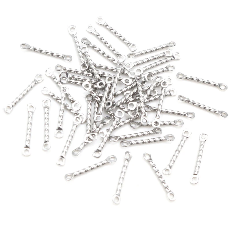 20pcs Stainless Steel 1.2x12mm 1.2x15mm 1.2x25mm Round Straight Tube Double Single Hole Earrings Pendant Jewelry Findings