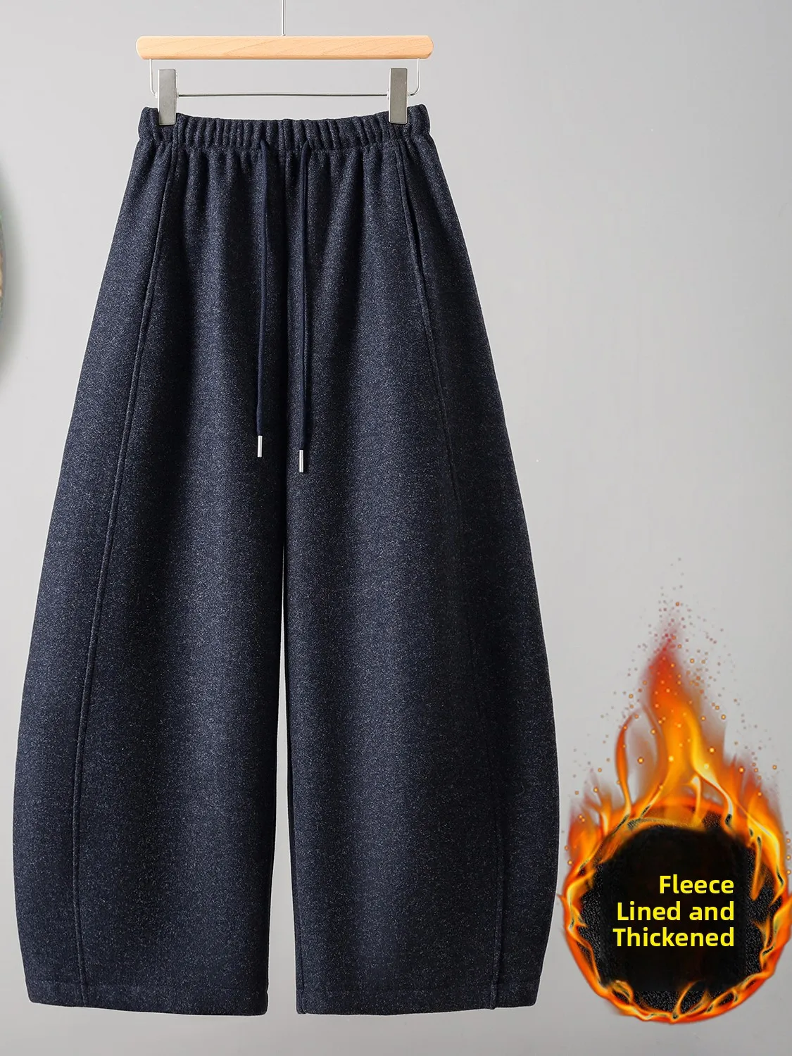 Thiened Fce gevoerde casual broek dames winter groot formaat faionable super schattige wollen broek met rechte pijpen