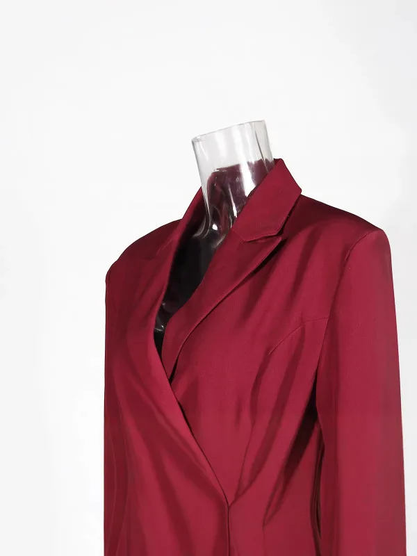 Elegant Mid-Length Tailored Jacket And Mesh  Skirt Set Women's Fashion Spring Design Sensation Slim Fit Long Sleeve Suit view 4