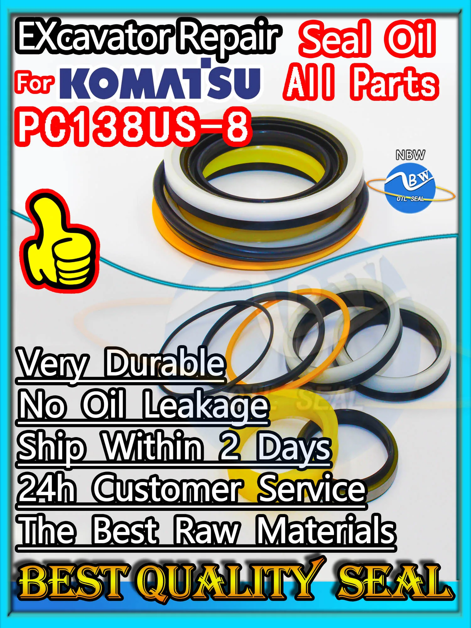 

For KOMATSU PC138US-8 Seal Kit Excavator Repair Oil High Quality PC138US 8 Pack Heavy Master Excavating Machinery Maintenance