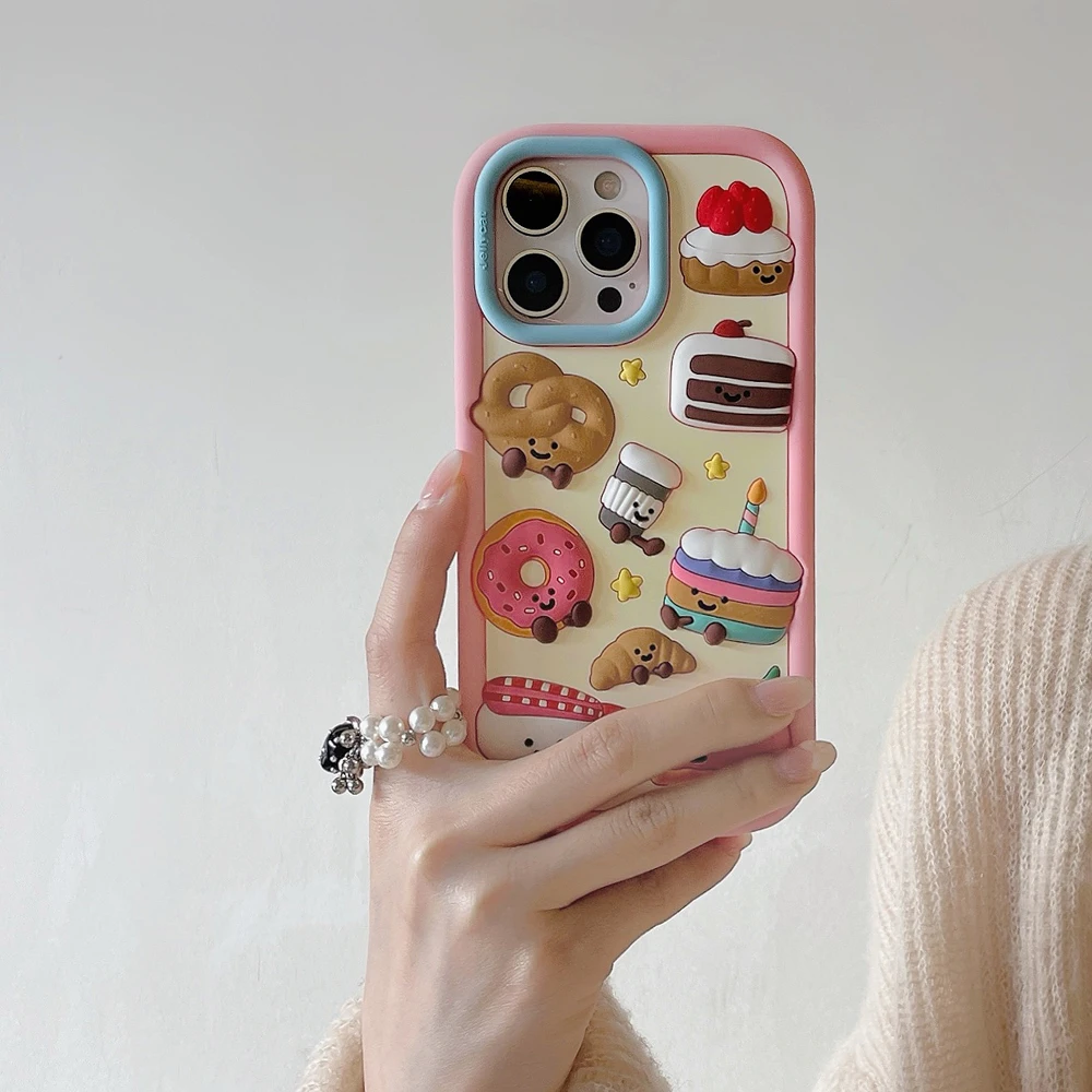 

For iPhone 12 13 14 15 16 Pro Max ,3D Cute Cartoon Soft Silicone Phone Case, Back Cover Skin, Shell, Protect Camera, Durable