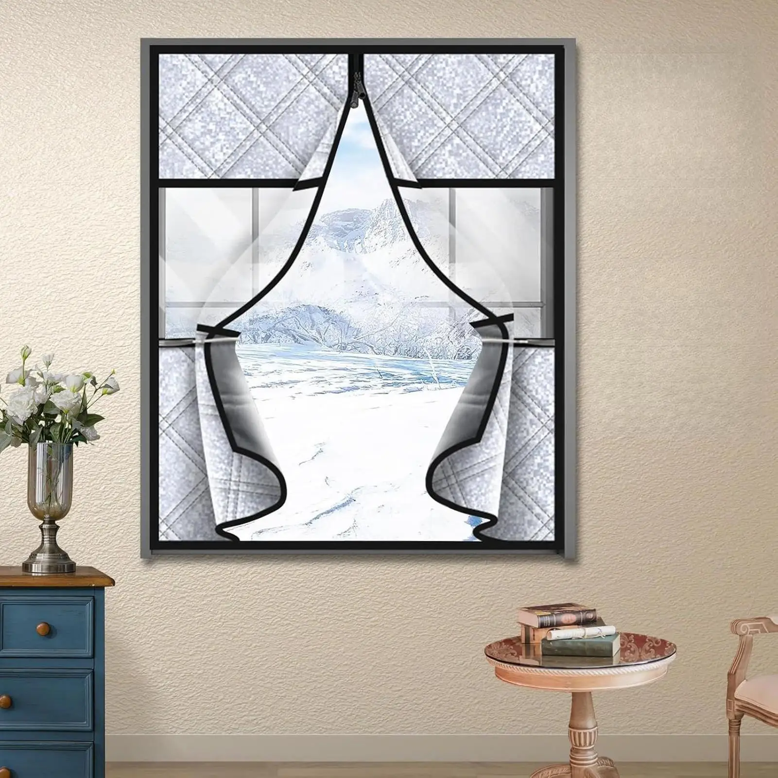 Window Cover For Winter Cold Weather Roll-up Window Blankets Insulated For Winter For Apartment Dorm Bedroom Bathroom Rental