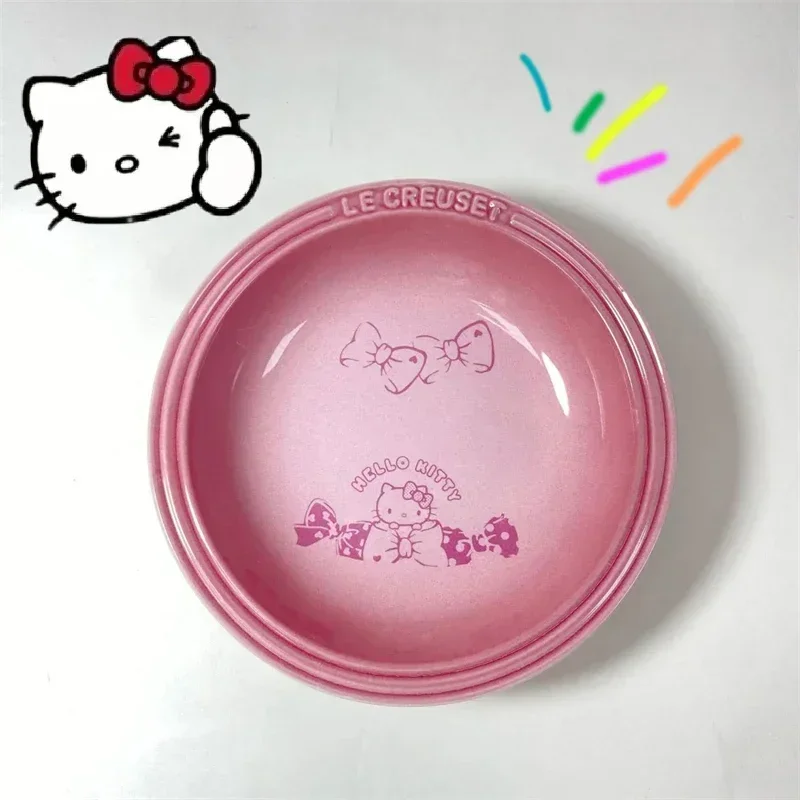 

Sanrio Kawaii Hello Kitty Ceramic Vegetable Plate Cartoon Cute Creative Shape Fruit Snack Plate Household Tableware Food Plates