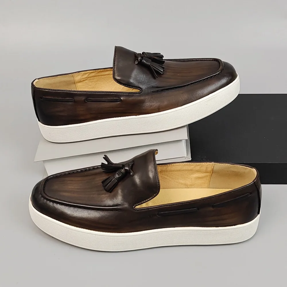 

New Fashion First-layerCowhide Versatile and Comfortable Classic High-end Casual Leather Shoes Men's Leather Shoes Minimalist