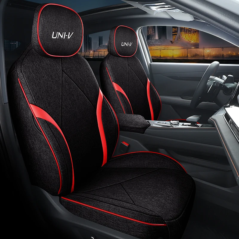 5 Seats Full Wrap Fabric Car Seat Covers Custom Fit for CHANGAN UNI-V 1.5T Limited, Wear Resistant Seat Protector