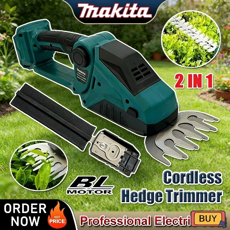 taille-haie-sans-fil-makita-18v-2-en-1-mini-cisailles-electriques-portatives-pour-l'entretien-des-arbustes-et-du-jardin
