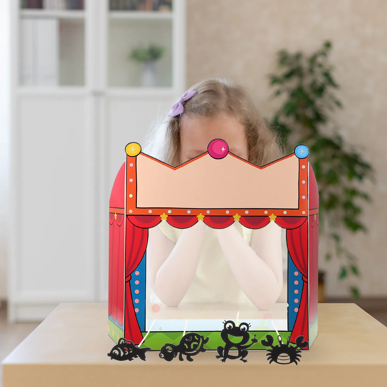 

1Set Shadow Puppet Theater Kit Educational Shadow Stage Teaching Tool for Kindergarten Classroom Puppetry Making