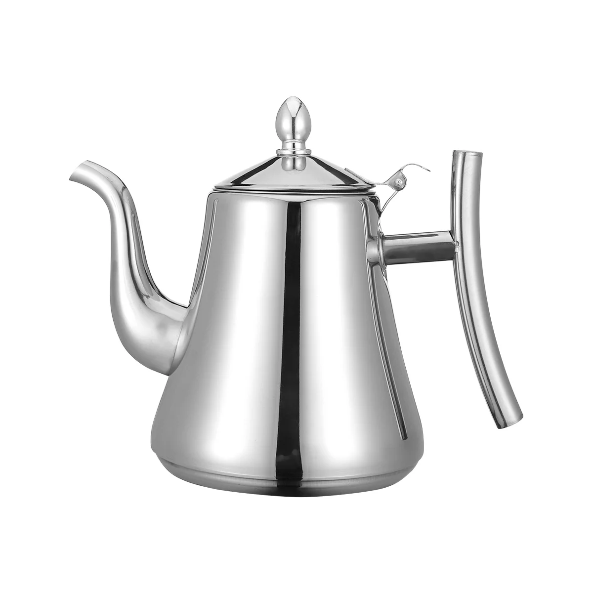 

Stainless Steel Tea Pot 2L Stylish Tea Kettle with Built-in Strainer Easy Clean for Home Restaurant Coffee Pot