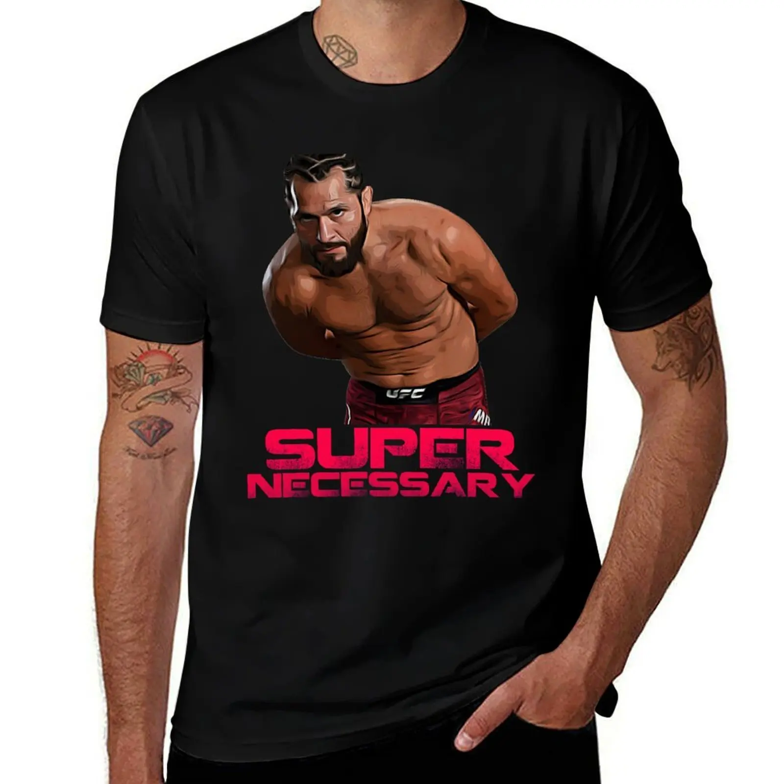 Jorge Masvidal Super Necessary T-Shirt Large Size Loose Casual Tee T-Shirt