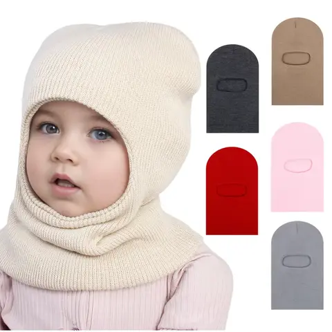 Winter Baby Bivakmuts Hoed Warm Gebreide Wollen Beanie Cap Sjaal Een Stuk Kinderen Gehoorbescherming Hoed Peuter Halsdoek